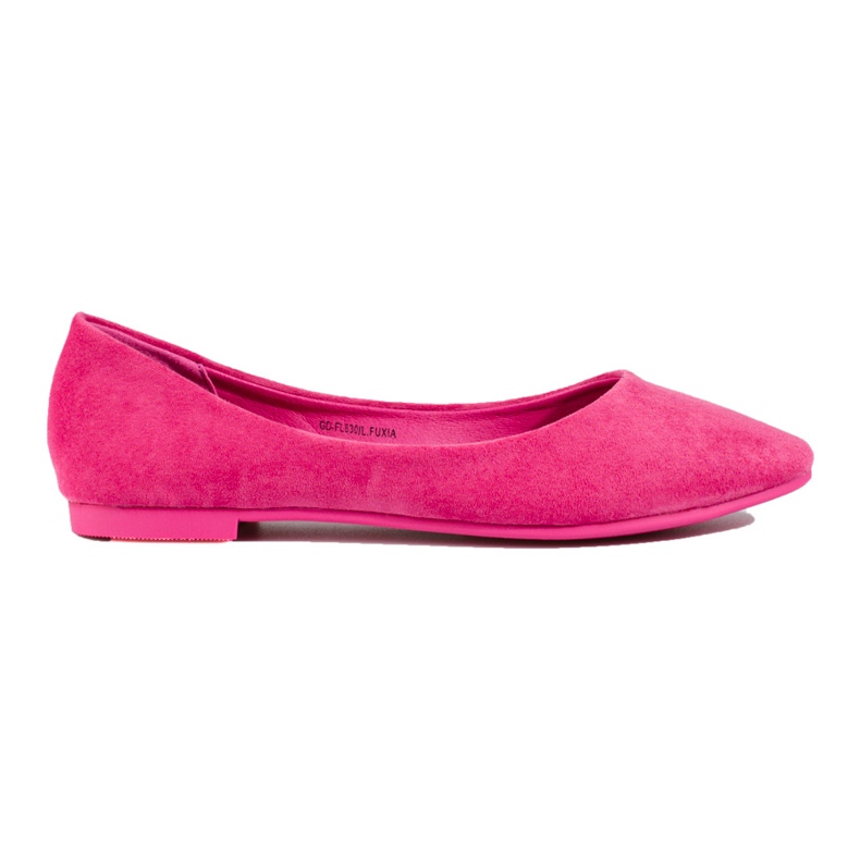 Women's pink Shelovet suede ballerinas