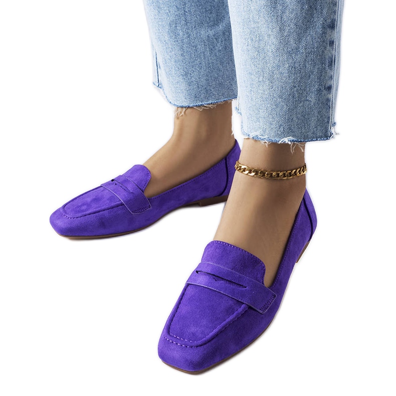 Purple eco-suede loafers from Meilleur violet