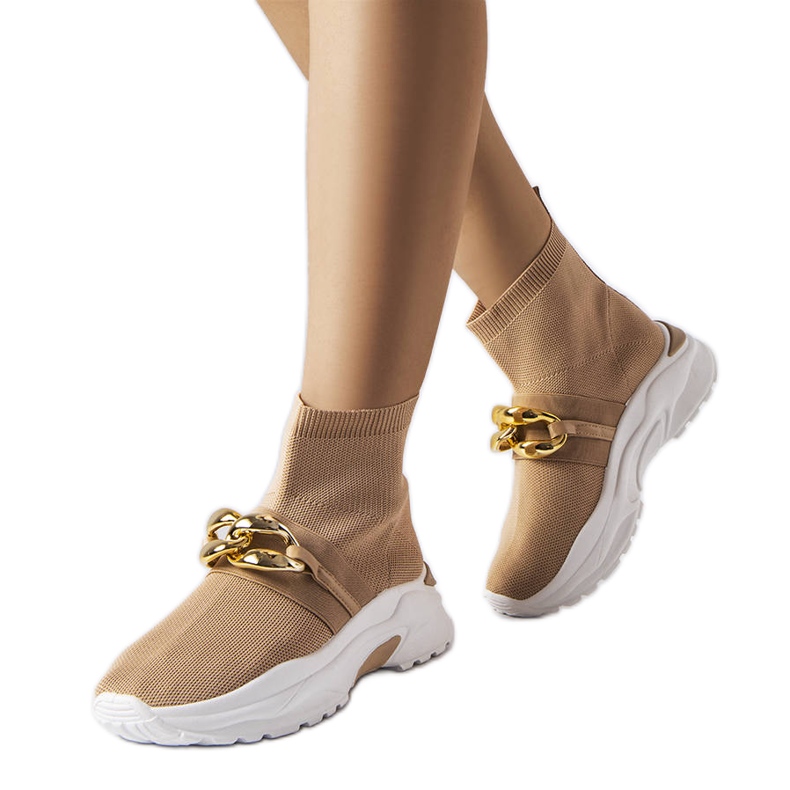 Baptiste brown sneakers with a chain