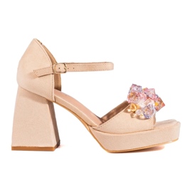 Beige studded sandals from Shelovet