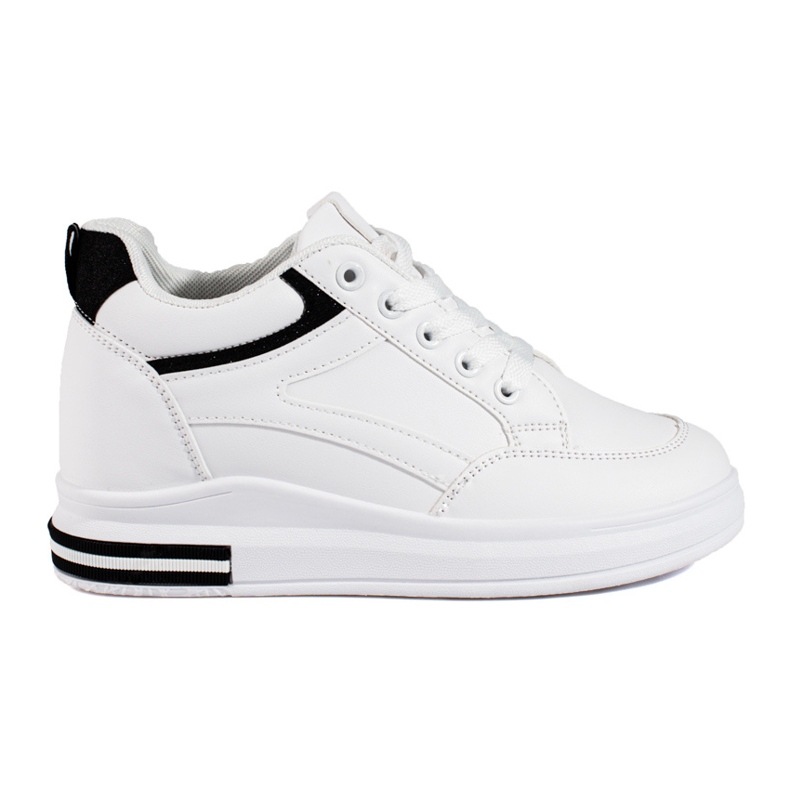 White sneakers with a hidden wedge from Shelovet