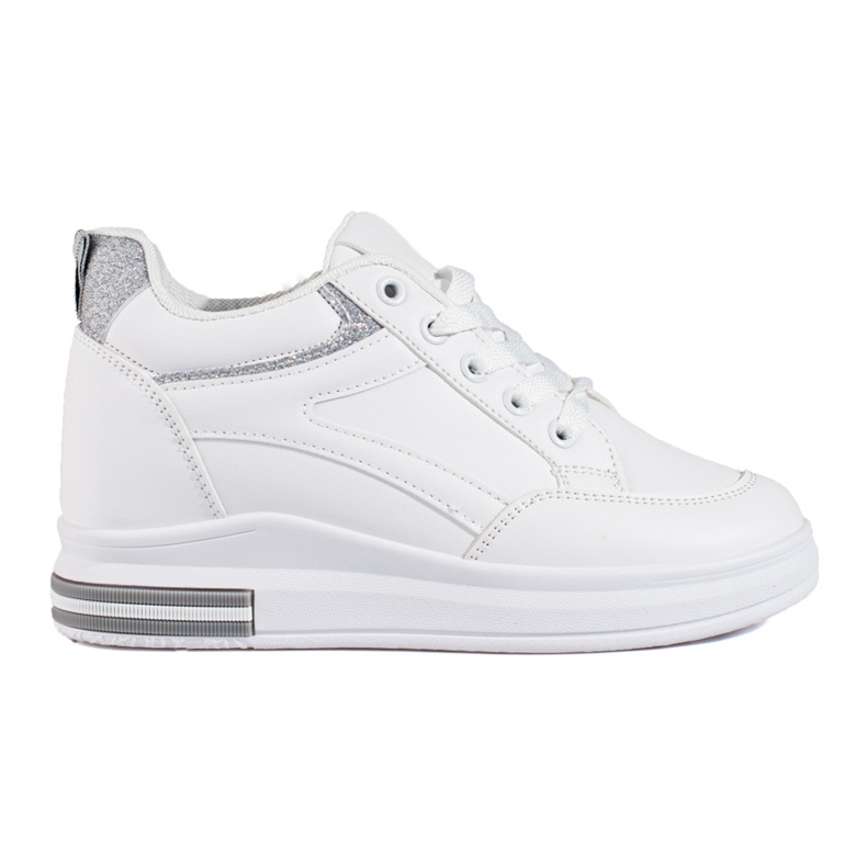 White sneakers with a hidden wedge from Shelovet