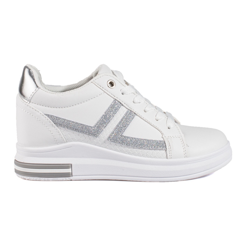 White sneakers with a hidden wedge from Shelovet