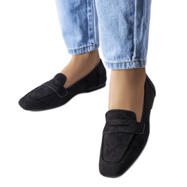 Black eco-suede loafers from Meilleur