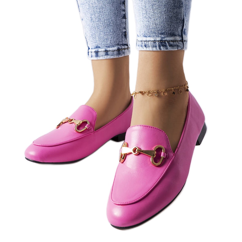 Philip pink buckle loafers