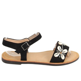 PA1 Mason Black shell sandals