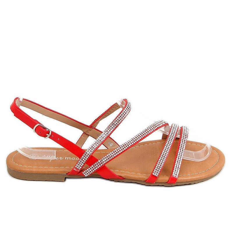 PA1 Corso Red cubic zirconia sandals