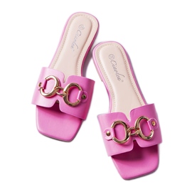 Pink elegant slides with chain from Corbin
