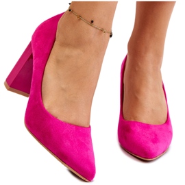 Seastar Suede Pumps On A Fashionable Heel Fuchsia Estellia pink