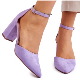 Seastar Purple Lexie Suede Heel Pumps