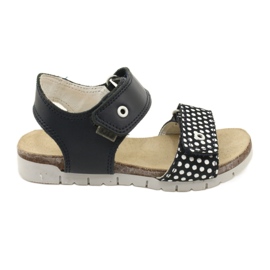 Bartek Girls' navy blue leather sandals in dots Bartek Girls' navy blue leather sandals in dots