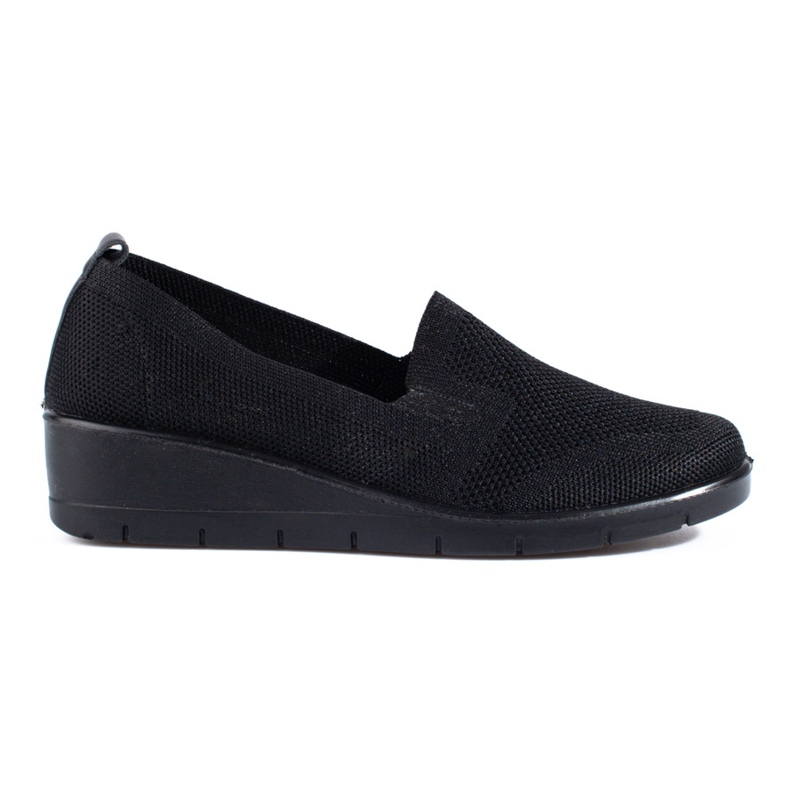 Black textile sports wedge shoes by T.Sokolski