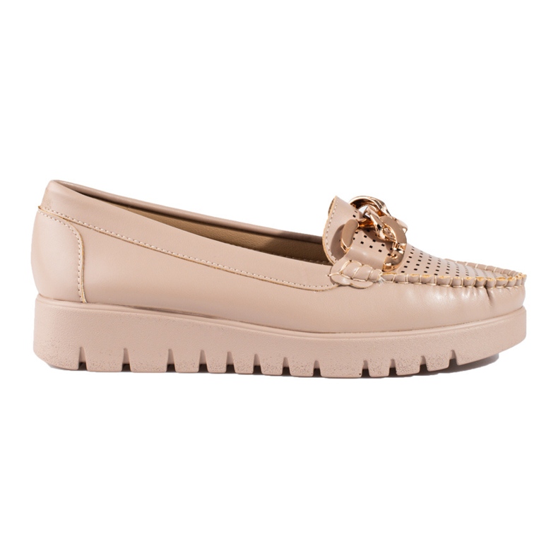 W. Potocki Moccasins on a thick sole with a chain from Potocki beige