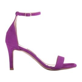 Marco Shoes Elegant sandals made of natural suede purple