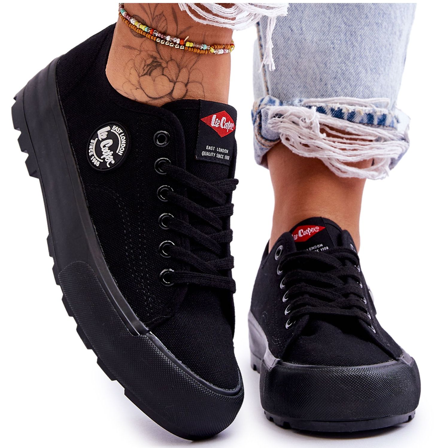 Women s Low Platform Sneakers Lee Cooper LCW 23 44 1652L Black