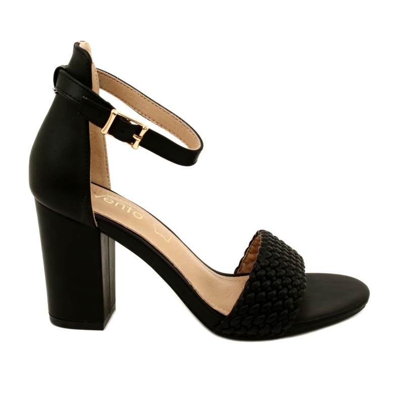 Evento Braided Heel Sandals Black 23SD35-5945