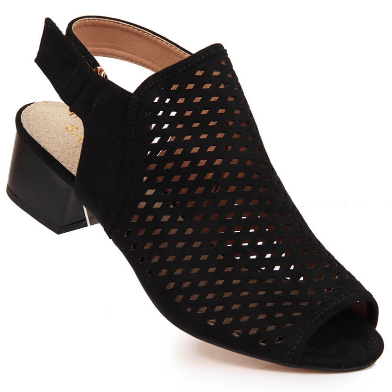 Women's openwork sandals black Sabatina DM19-27 Women's openwork sandals black Sabatina DM19-27