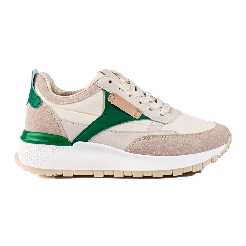 Women's beige high platform sports shoes from Shelovet
