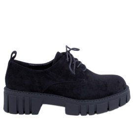 PA1 Amparo Black suede platform loafers