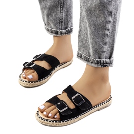 Ladies' black slippers