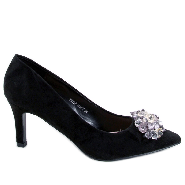 Breinne Black suede studs with stones