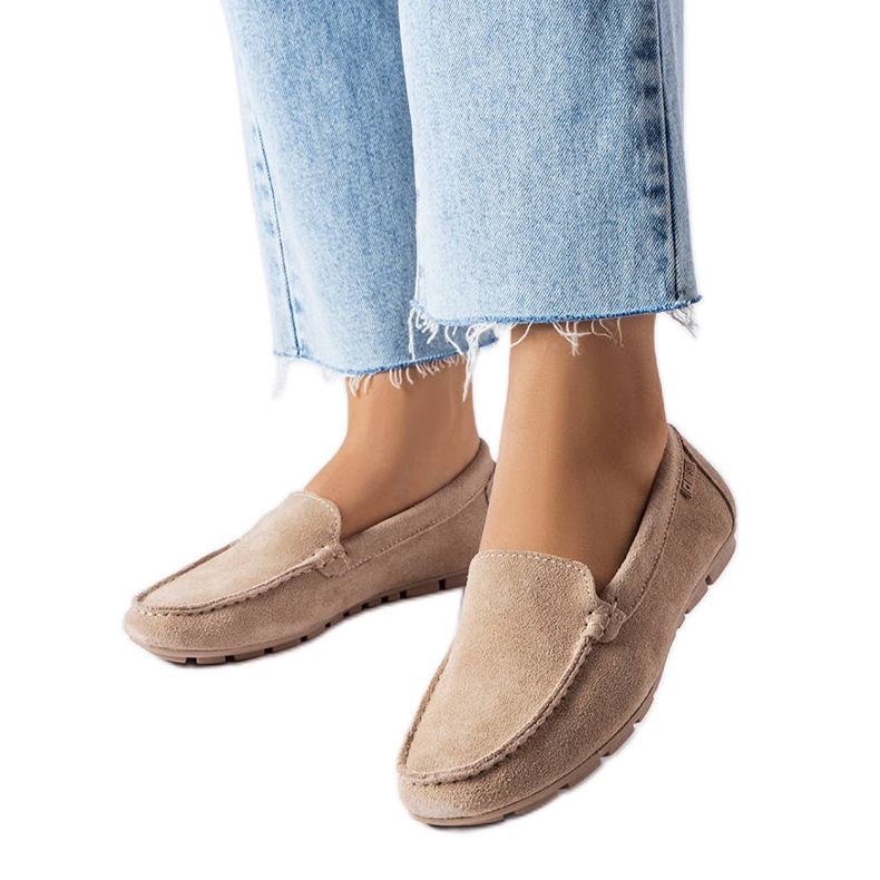 Big Star beige leather loafers JJ274658