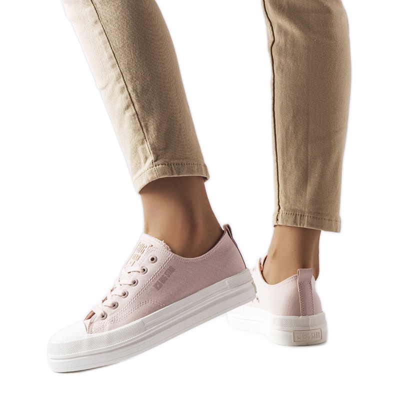 Pink platform sneakers from Big Star LL274970 white