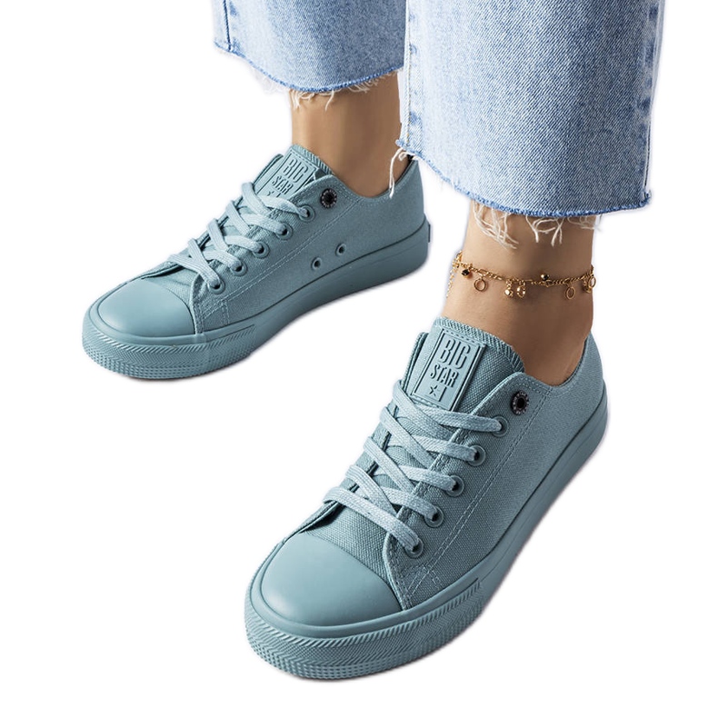 Green canvas sneakers from Big Star LL274019