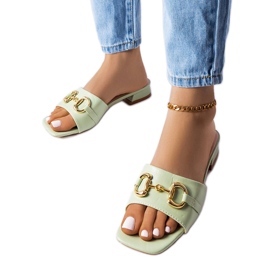 Green chain high heel sandals from Chabot