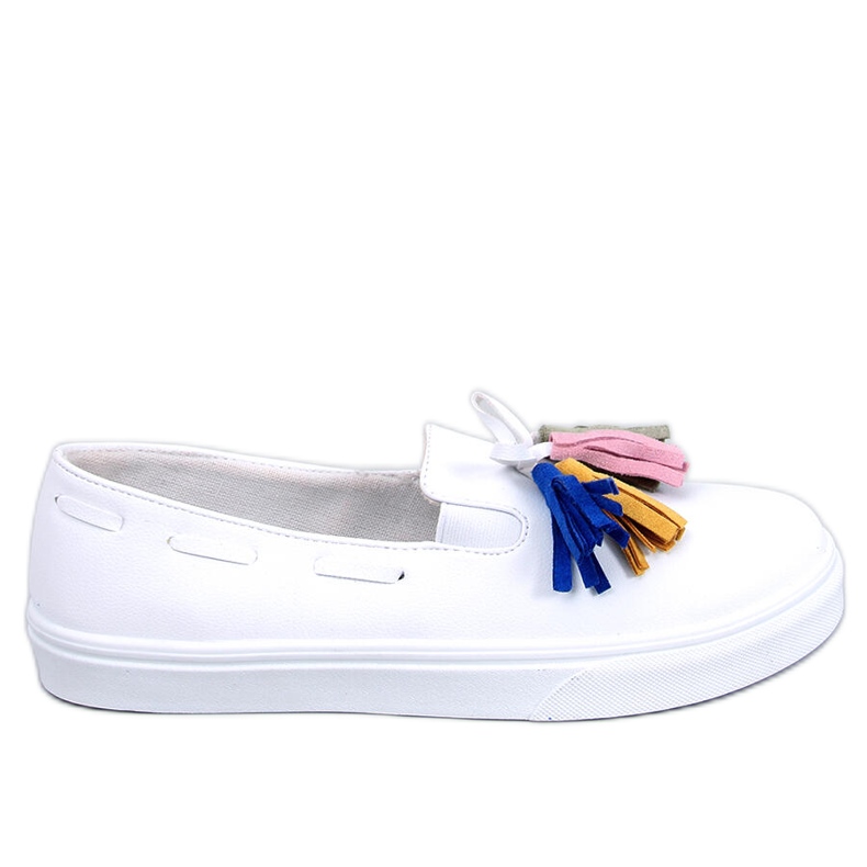 BM Salma White spring sneakers with tassels