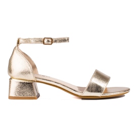 Women's Shelovet Low Heel Sandals golden Women's Shelovet Low Heel Sandals golden