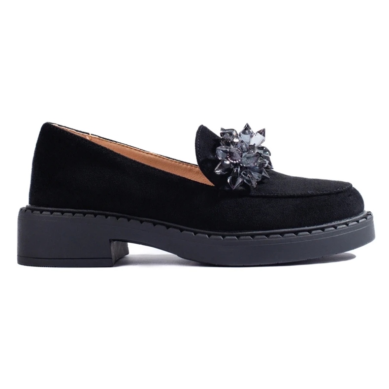 W. Potocki Women's suede moccasins Potocki black