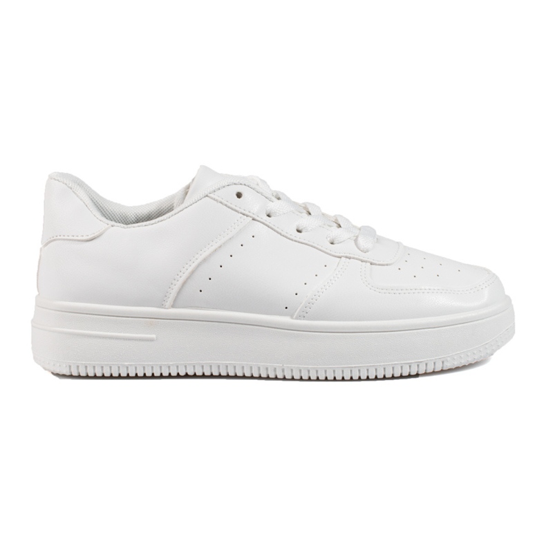 Shelovet white sports shoes with a thick sole