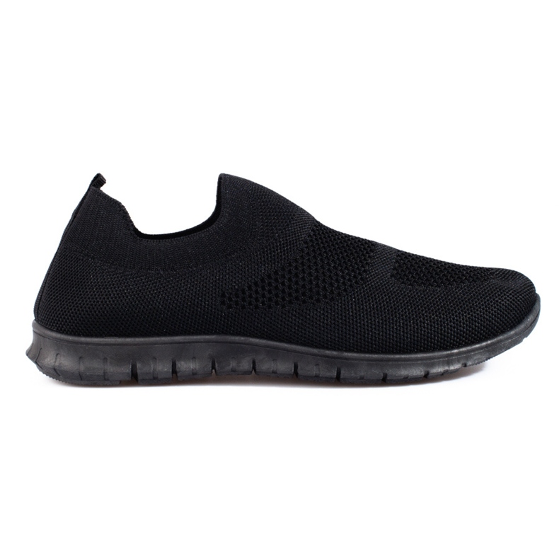 Shelovet black openwork fabric sports shoes