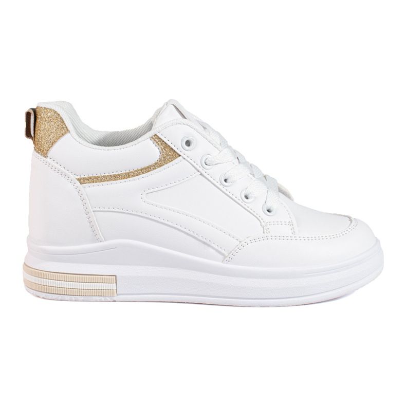 White sneakers with a hidden wedge from Shelovet