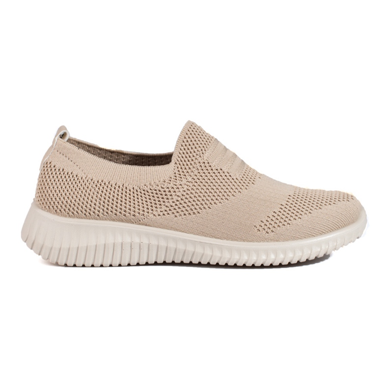 Light beige textile sports shoes from Shelovet