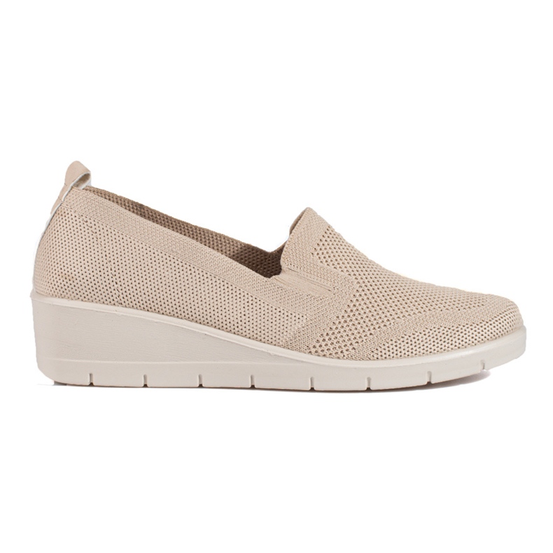 Light beige fabric wedge shoes from Shelovet Light beige fabric wedge shoes from Shelovet