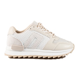 Beige sneakers with a thick sole from Shelovet Beige sneakers with a thick sole from Shelovet