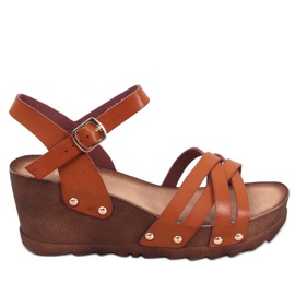 BM Camel wedge sandals brown