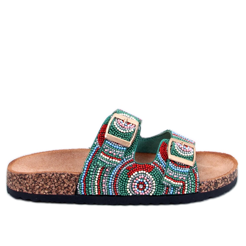 Seastar Cork slippers with beads from Adaora Green