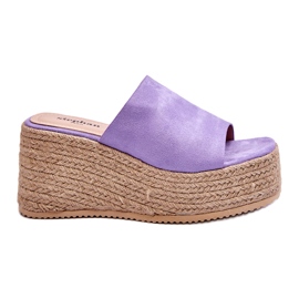 STEPHAN Women's Wedge And Platform Slippers Purple Ysabel