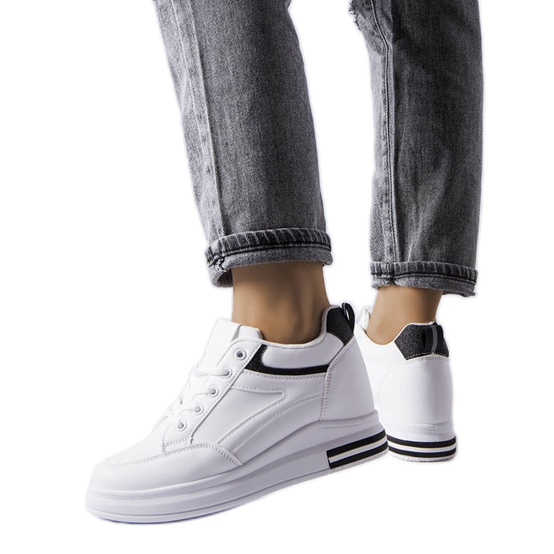 White sneakers with glitter inserts from Bonevil