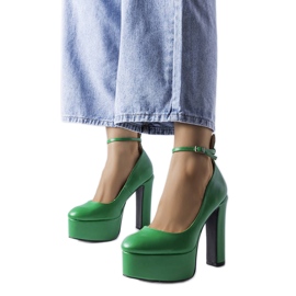 Green high heel pumps from Hervé