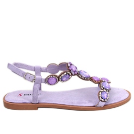 BM Jolene Purple beaded sandals violet