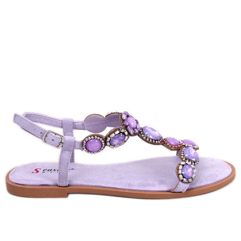BM Jolene Purple beaded sandals violet