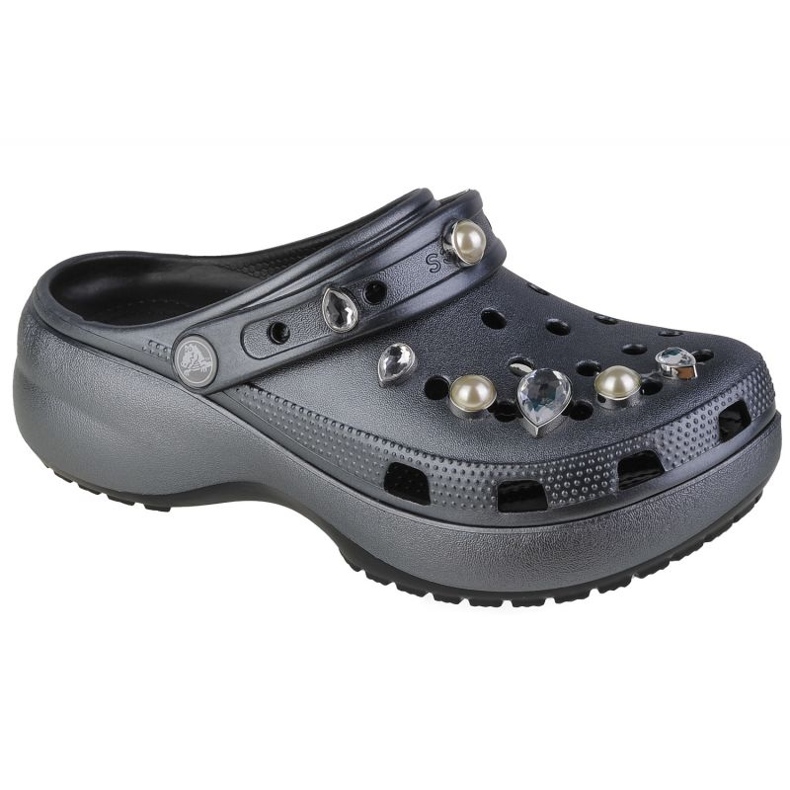 Crocs Classic Platform Crystals Pearls Clog W 208342-001 grey