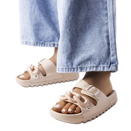Beige rubber Étoile slides Beige rubber Étoile slides