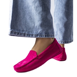 Pink loafers with a leather sole from Souplet