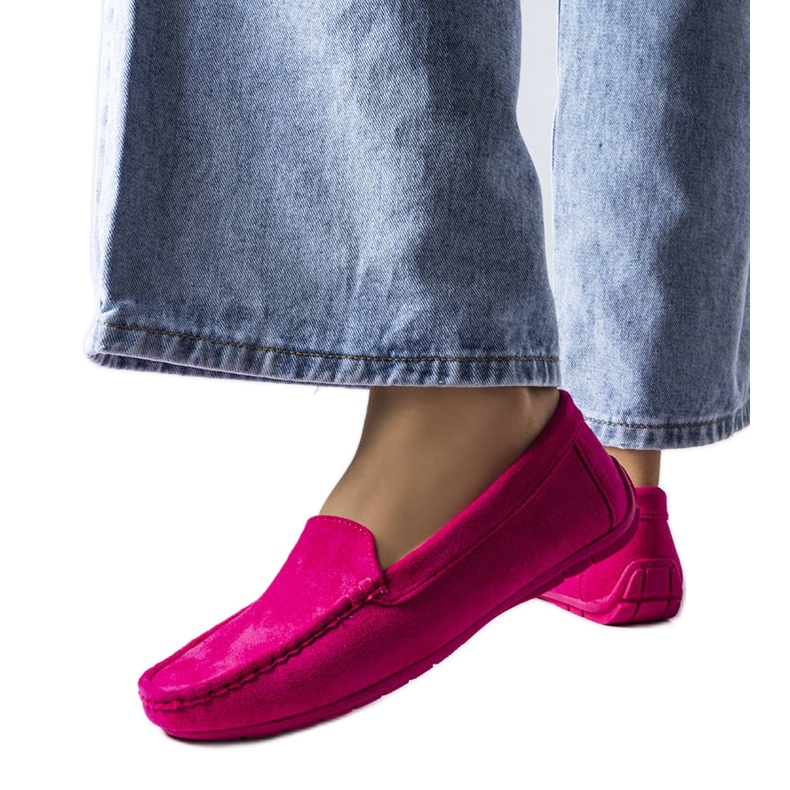 Pink loafers with a leather sole from Souplet