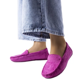 BM Purple loafers with a leather sole from Souplet